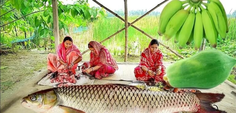 5kg ওজনের ব্রিগেড রুইমাছ কেটে রান্না করলাম সাথে কুচোচিংড়ি দিয়ে কাঁচকলা আর পেঁপের ভর্তা